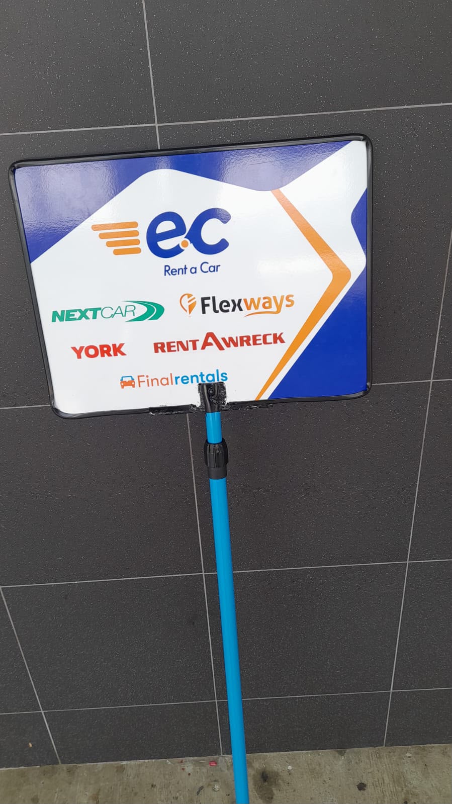 e.c. Rent a Car meeting sign
